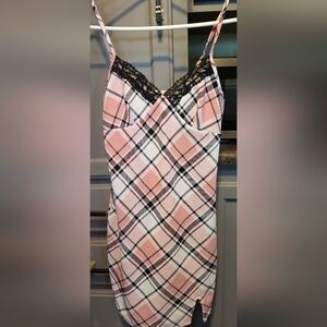 No Boundaries Pink and Black Plaid Chemise